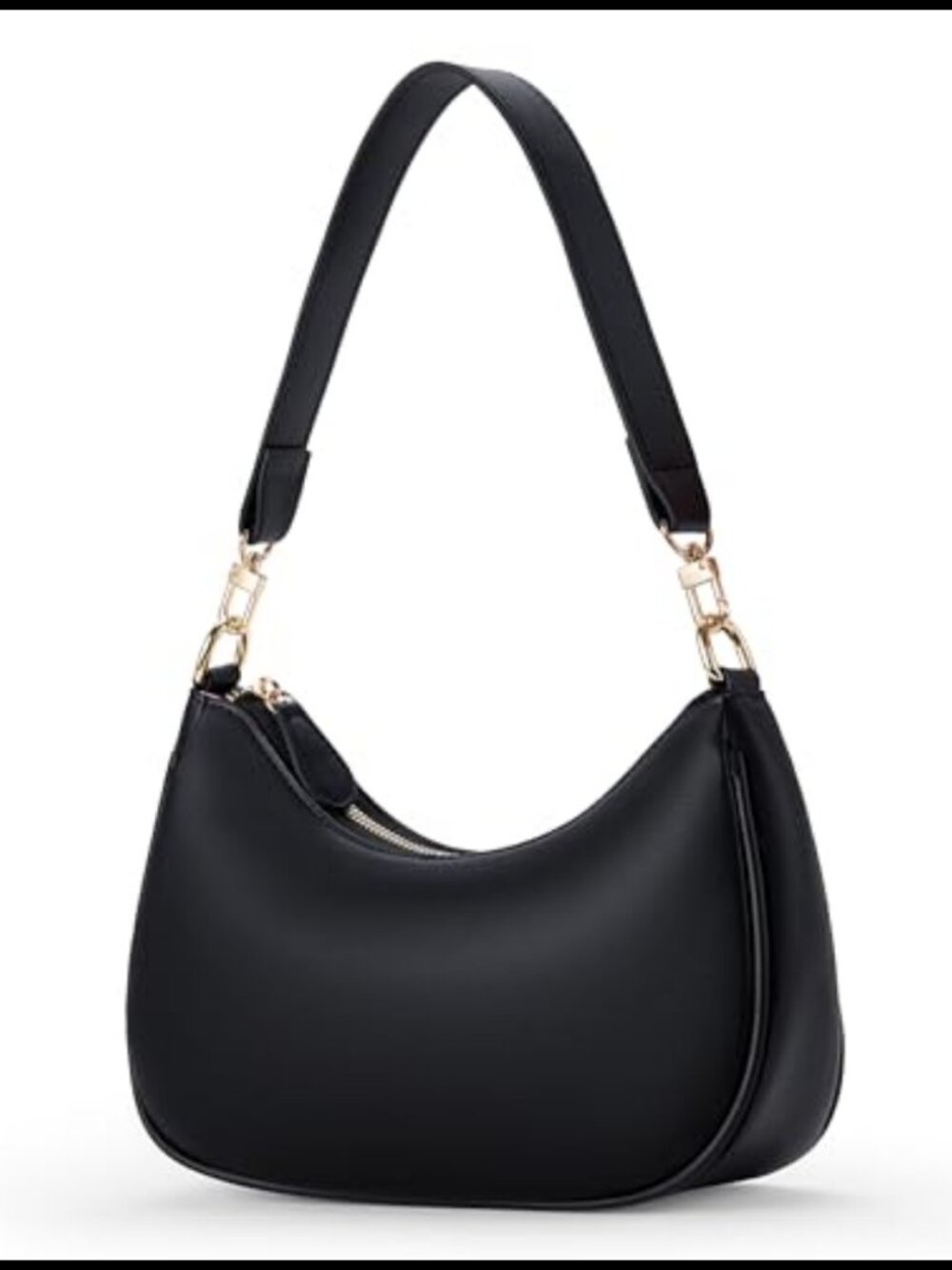 PU Leather Hobo Shoulder Bag with Card Slots & Chain Strap